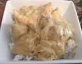Filé de frango com molho de creme de leite e mostarda