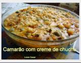 Camarão com creme de chuchu