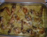 Asa de frango com creme de cebola