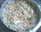 Risoto de camarão cremoso