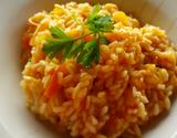 Risoto cremoso de lula em anéis