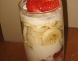 Parfait de morango e banana