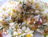 Arroz à grega com camarão