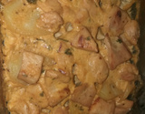 Filé de frango com batatas ao molho de requeijão e catupiry