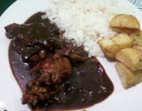Frango na cerveja preta
