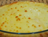 Frango empanado assado com creme de milho