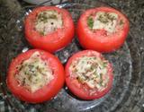 Tomates recheados com atum defumado