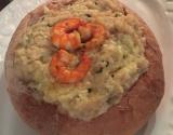Risoto de Camarão e Gorgonzola no Pão Italiano - Risoto do Feu
