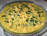 Peixe ao molho com creme de leite e camarão