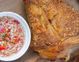 Pernil recheado à pururuca de natal