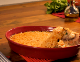 Camarão cremoso gratinado