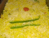 Arroz com frango xadrez