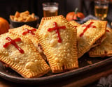 Pastel de Halloween em forma de caixão frito no óleo ou na airfryer