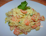 Risoto cremoso de camarão