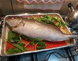 Peixe recheado com camarão