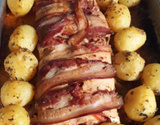 Rocambole de frango com bacon
