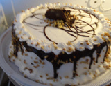 Torta de brigadeiro branco com damasco