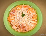 Risoto de camarão e lula