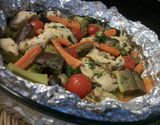 Papelote de frango com legumes