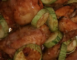 Coxa e sobre coxa de frango assada da Ana