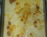 Batata gratinada cozida no leite
