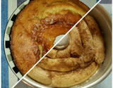 Bolo de banana com doce de leite
