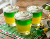 Gelatina verde e amarela de limão com maracujá para ver os jogos da Copa do Mundo