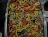 Salada de berinjela e pimentão