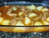 Moela de frango ensopada com batatas