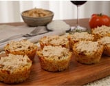 Cestinha de arroz dormido na airfryer crocante com recheio cremoso
