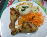 Frango com creme de cebola