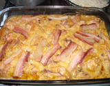 Coxa de frango assada com bacon