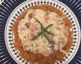 Risoto de parma, queijo brie e geleia de damasco