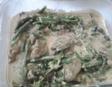 Carne com catupiry e brócolis