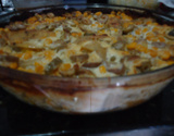 Frango com batata gratinada