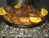 Frango simples com caldo de laranja