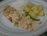 Filé de peixe ao molho de camarão