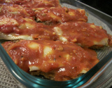 Enrolado de frango à parmegiana