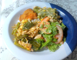 Quiabo com frango desfiado