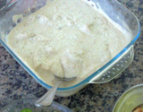 Frango ao creme de cebola no microondas