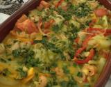 Moqueca de pirarucu com camarões