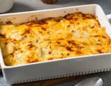 Escondidinho de bacalhau gratinado ao molho branco com ponto certo de sal