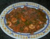 Camarão com legumes