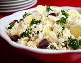 Arroz com bacalhau e brócolis