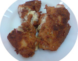 Sobrecoxas à milanesa recheadas