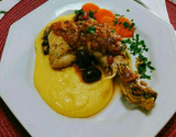 Frango com polenta