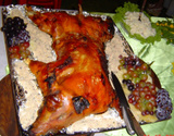 Leitão de escalope com geléia