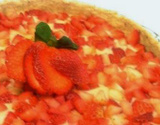Torta de aveia, banana e morango