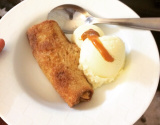 Rolinhos de banana com doce de leite