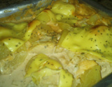 Frango gratinado com batatas